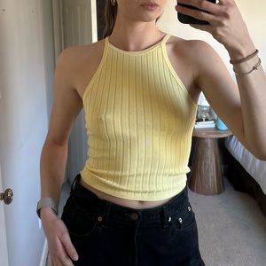 H&M Yellow High Neck Top